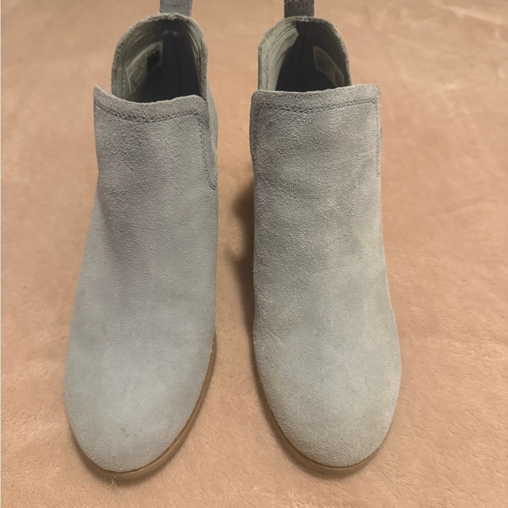 Toms Light Gray Suede Ankle Booties